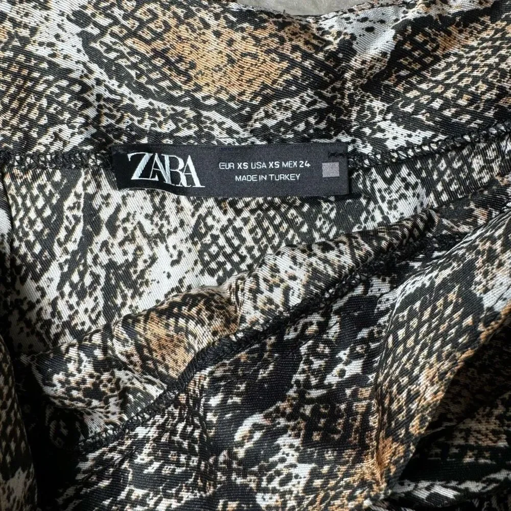 Zara Snake Print Micro Mini Skort Skirt